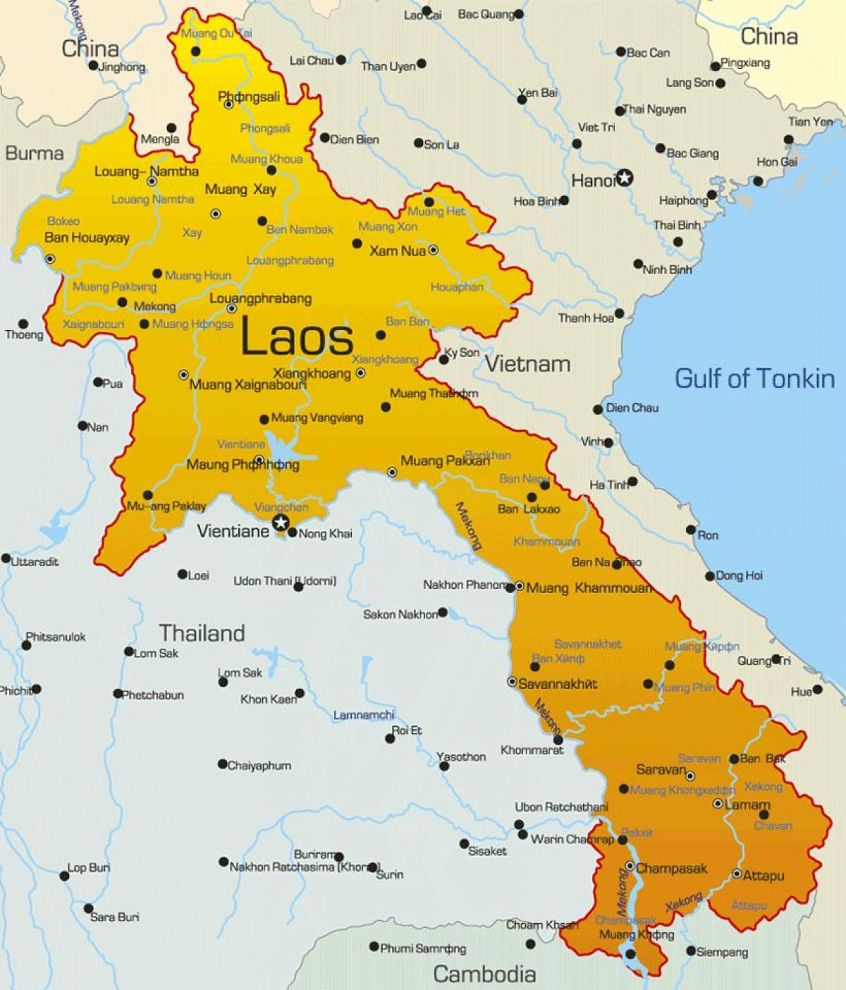 Лаос на мапи