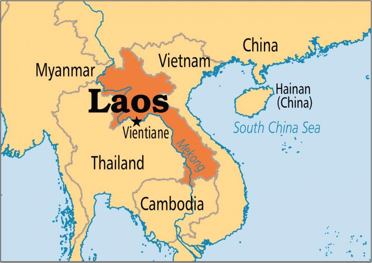 земља Лаос на мапи света