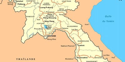 Мапа Јужног Лаос