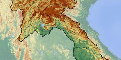Карта Лаос топографске