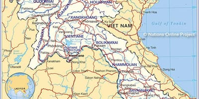Карта Лаос и околних земаља