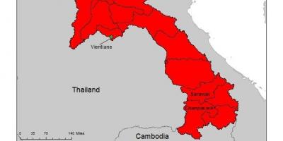Карта Лаос маларије 